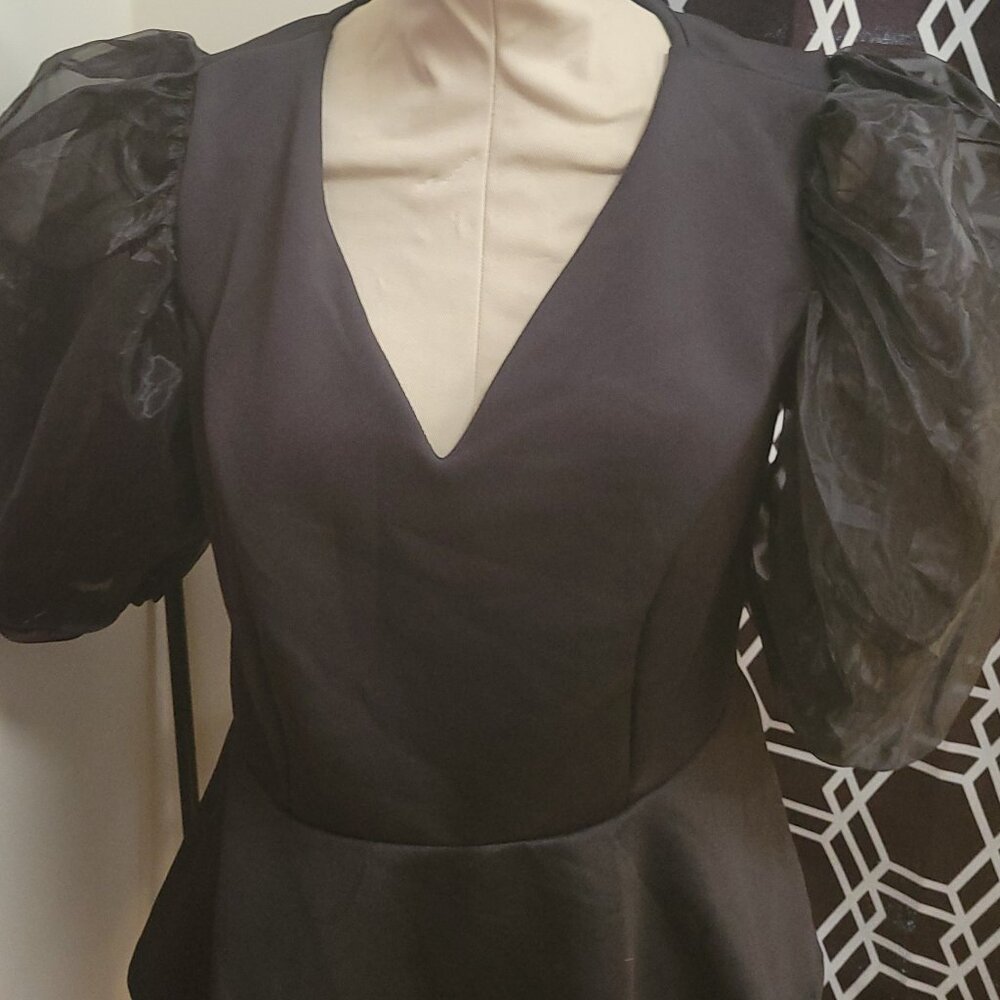 Black peplum top